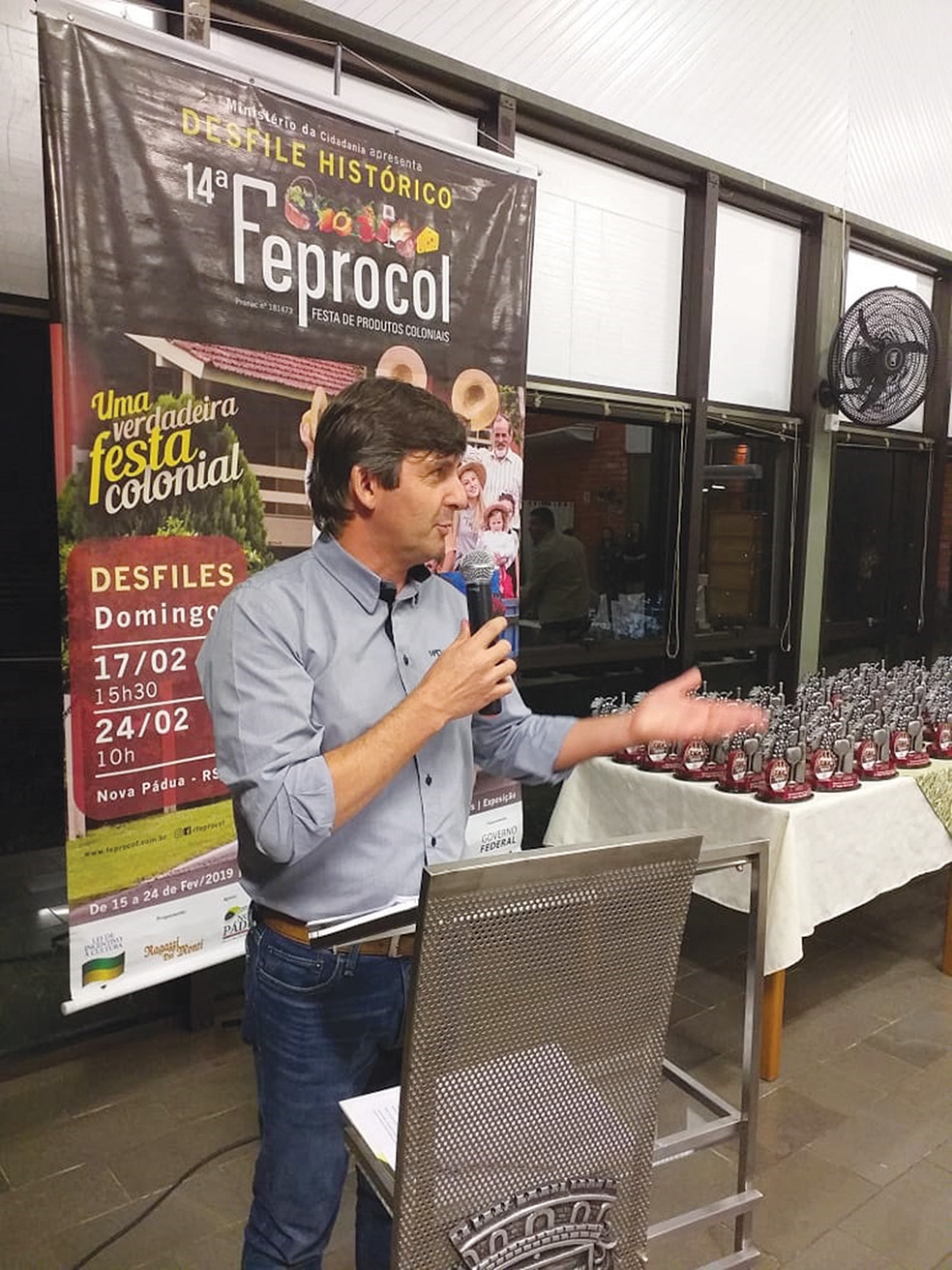 Presidente da Feprocol, Gelson Sonda, destacou o sucesso da festa, que teve a participação de 40 mil visitantes.  - Prefeitura NP/Divulgação
