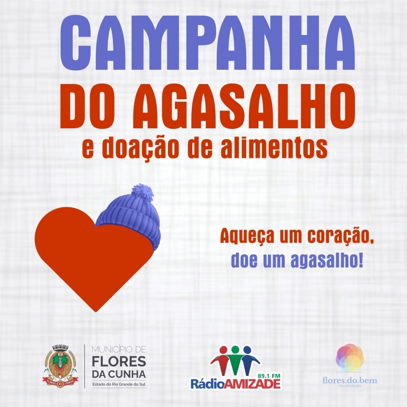 Campanha do Agasalho 2022 – Aqueça um coração, doe um agasalho. - Prefeitura FC/Divulgação