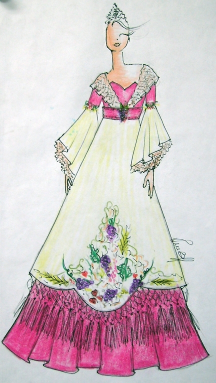 Vestido da rainha Tailine Bedin Molon. - Reprodução