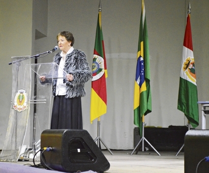 Madrinha Lourdes Curra participou de todas as atividades. - Bianca Mascarello Giotti/Prefeitura de FC/Divulgação